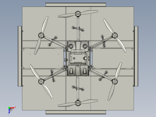 无人机停机坪自动收放停机坪的无人机无人值守站带自动充电农药补充俯视缩略图