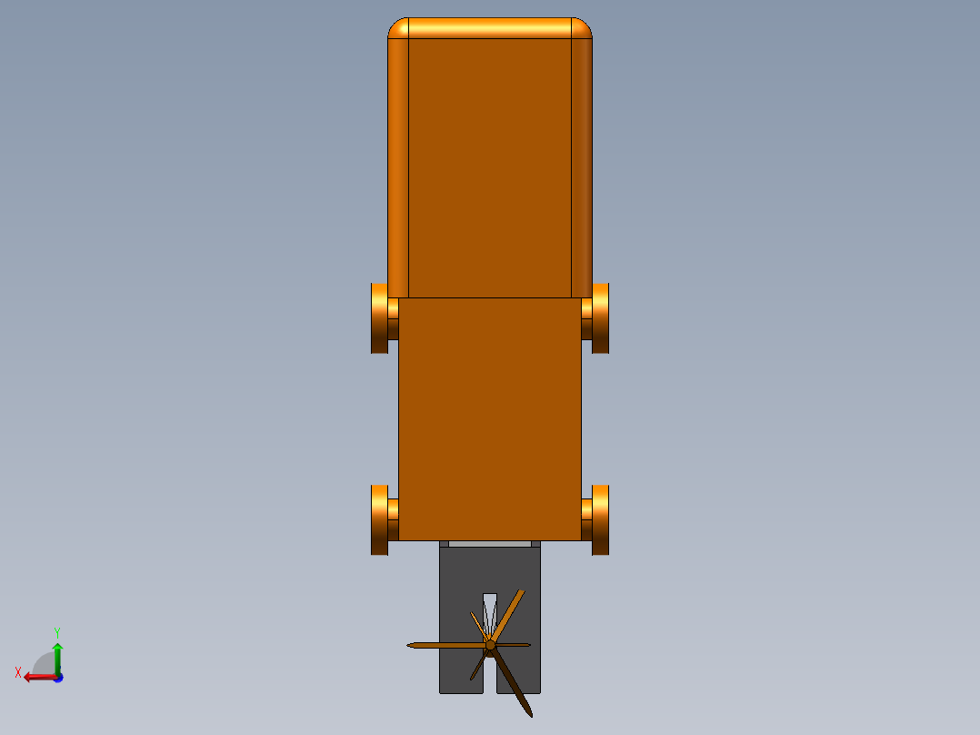 小型菠萝采摘机后视图