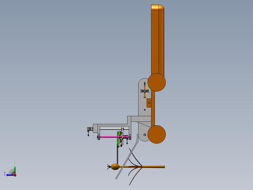 小型菠萝采摘机右视图