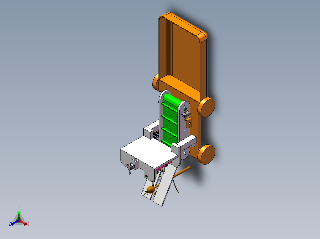 小型菠萝采摘机正等轴测图