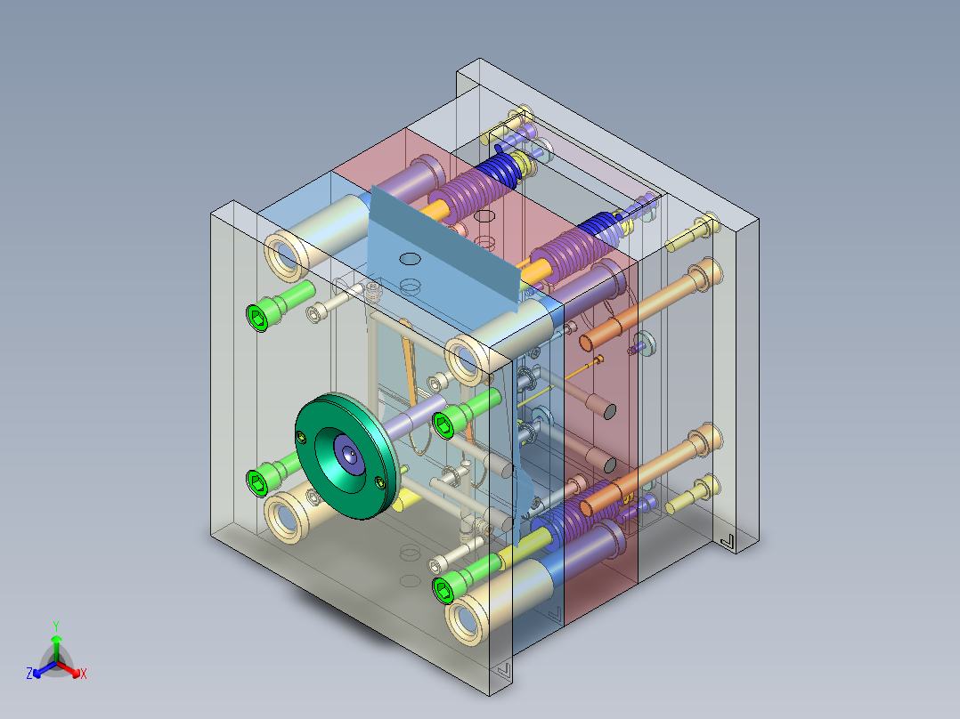 塑料汤匙勺子注塑模具设计【一模二腔-带三维图+CAD图纸+说明书】正等轴测图