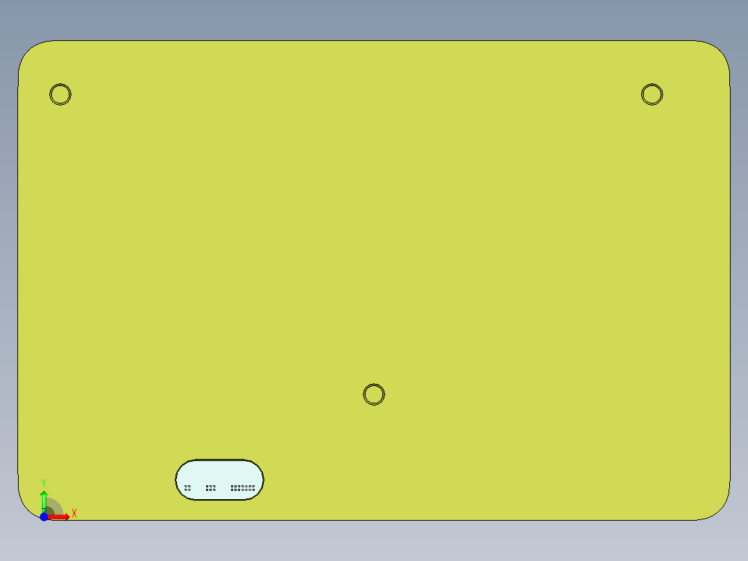 CP2笔记本CNC工装夹具三维模型前视图