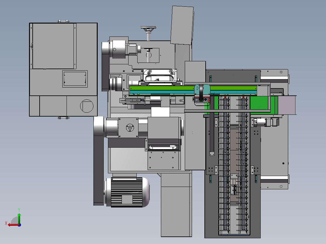 无心磨床上下料sw18可编辑后视图