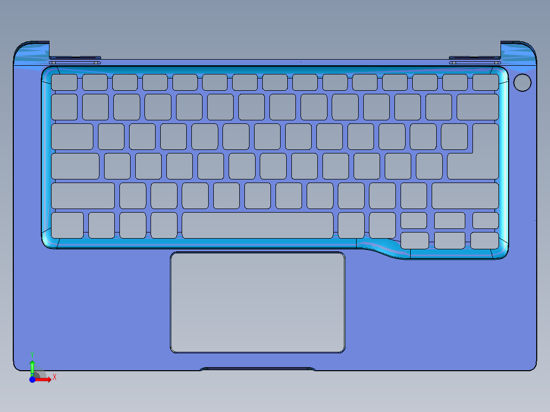 键盘外壳铣键盘孔UG编程程序模型前视图