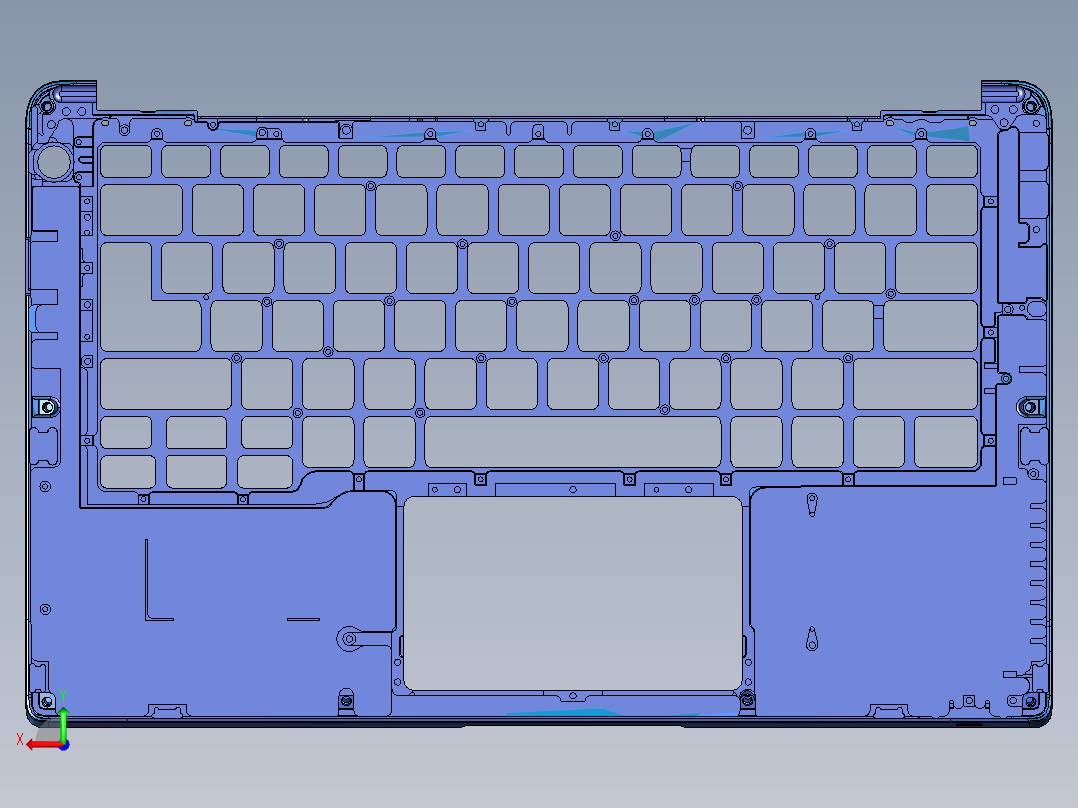键盘外壳铣键盘孔UG编程程序模型后视图