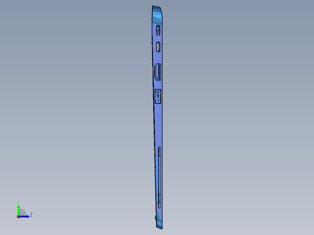 键盘外壳铣键盘孔UG编程程序模型左视图