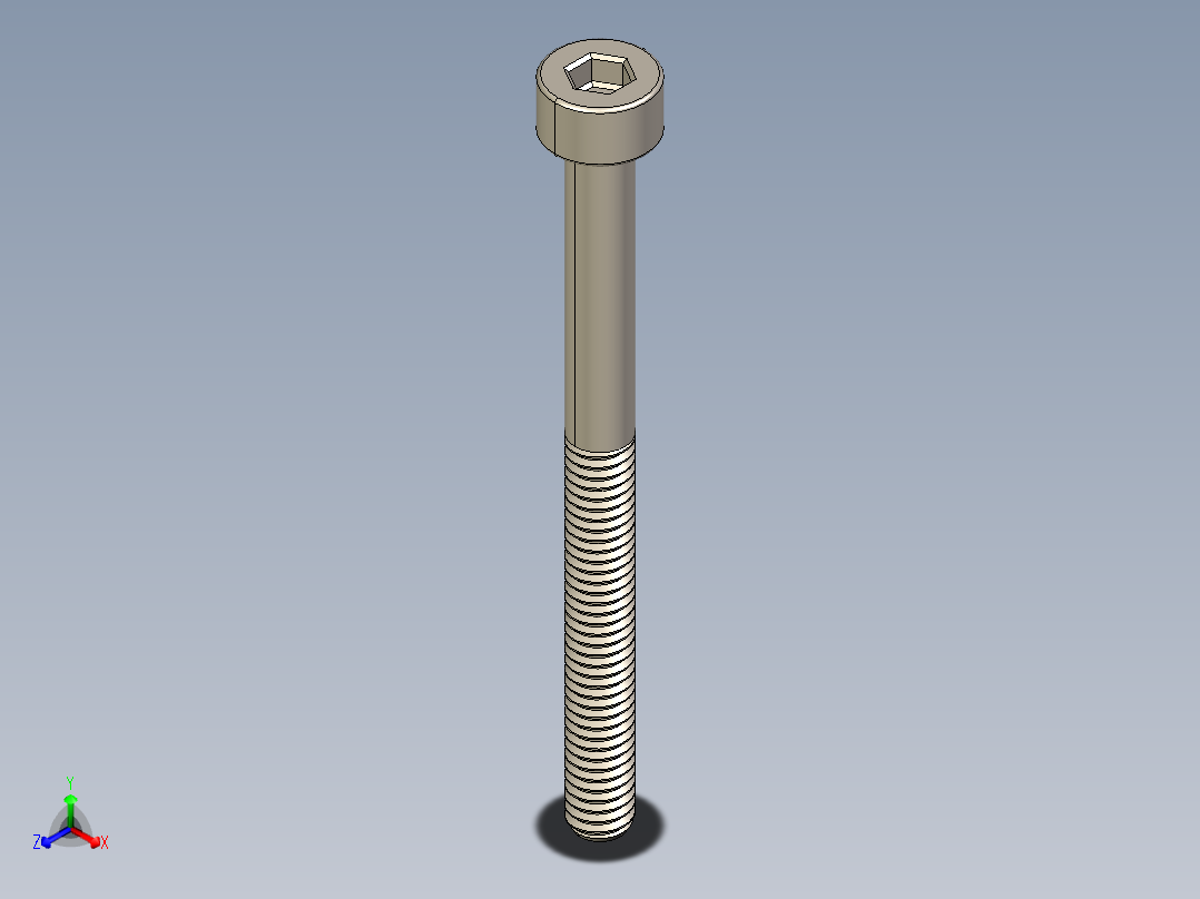Screw_DIN_912_M2.5x30_A2.STEP公制内六角螺钉主视图