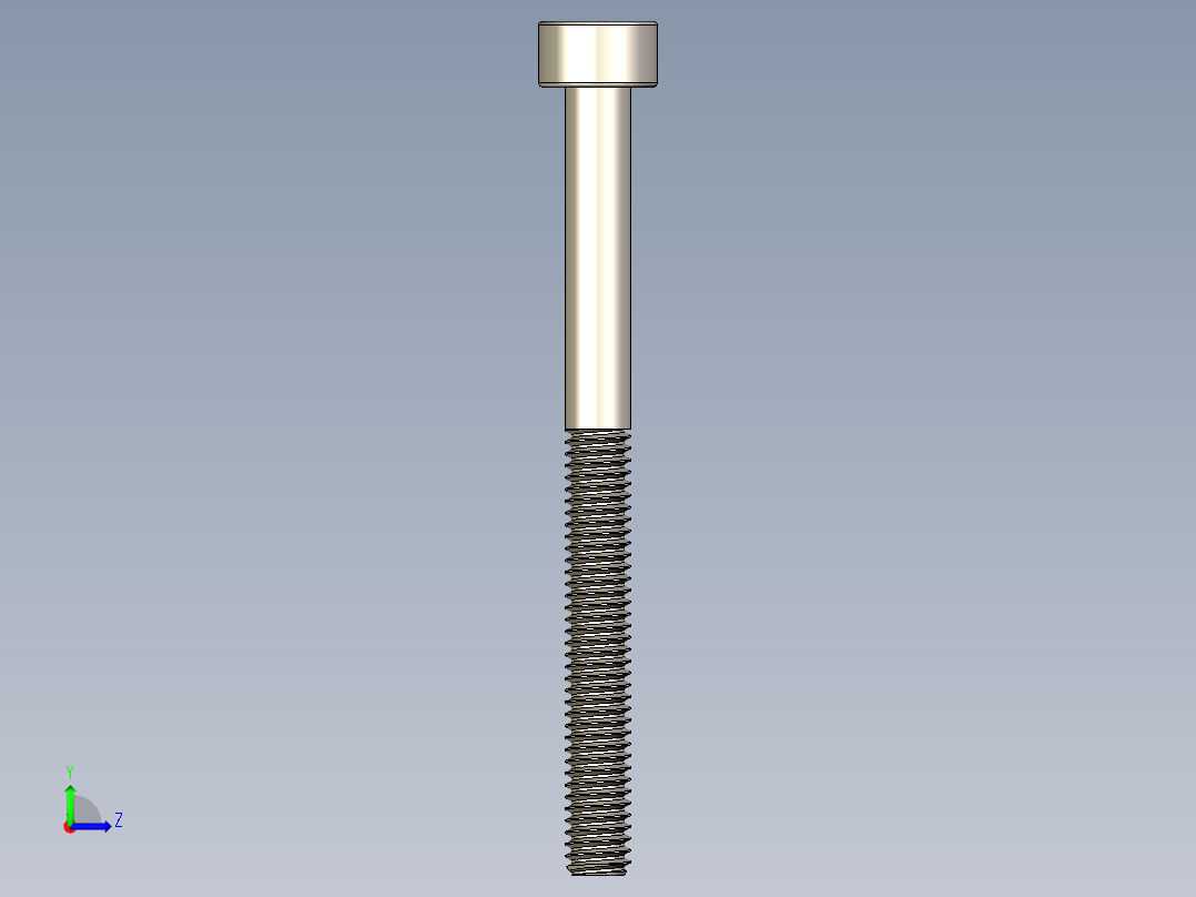 Screw_DIN_912_M2.5x30_A2.STEP公制内六角螺钉左视图