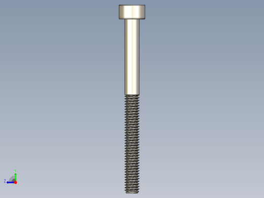 Screw_DIN_912_M2.5x30_A2.STEP公制内六角螺钉右视缩略图