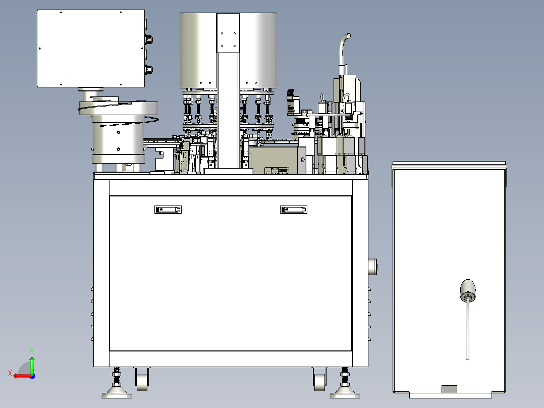 半导体的全自动电感检测喷码编带分选一体机后视图