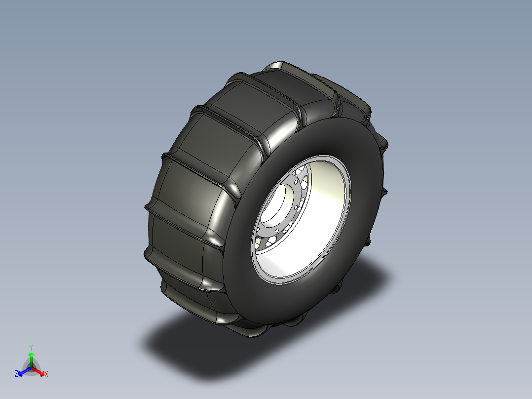 轮胎、车轮、轮毂(169)正等轴测图