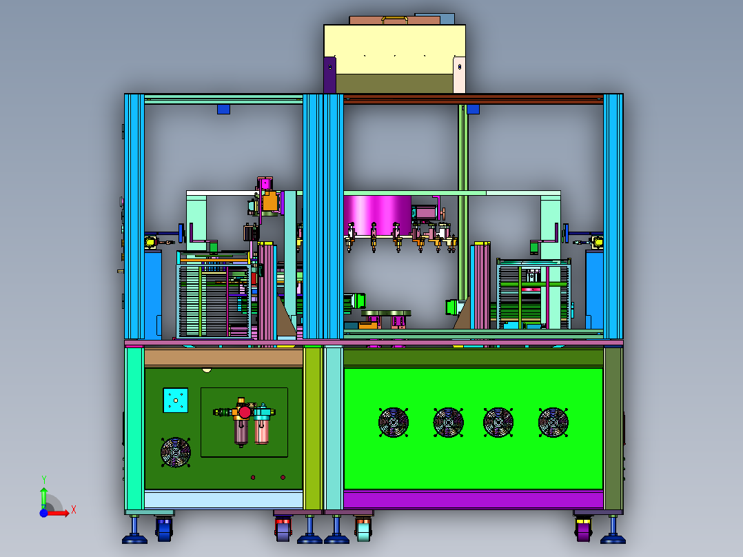 AOI自动剥离摆盘视觉分检设备前视图