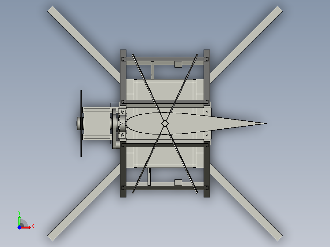 B2004371-帆翼襟翼粗糙模型 1 千瓦 (在 6 米秒)前视图
