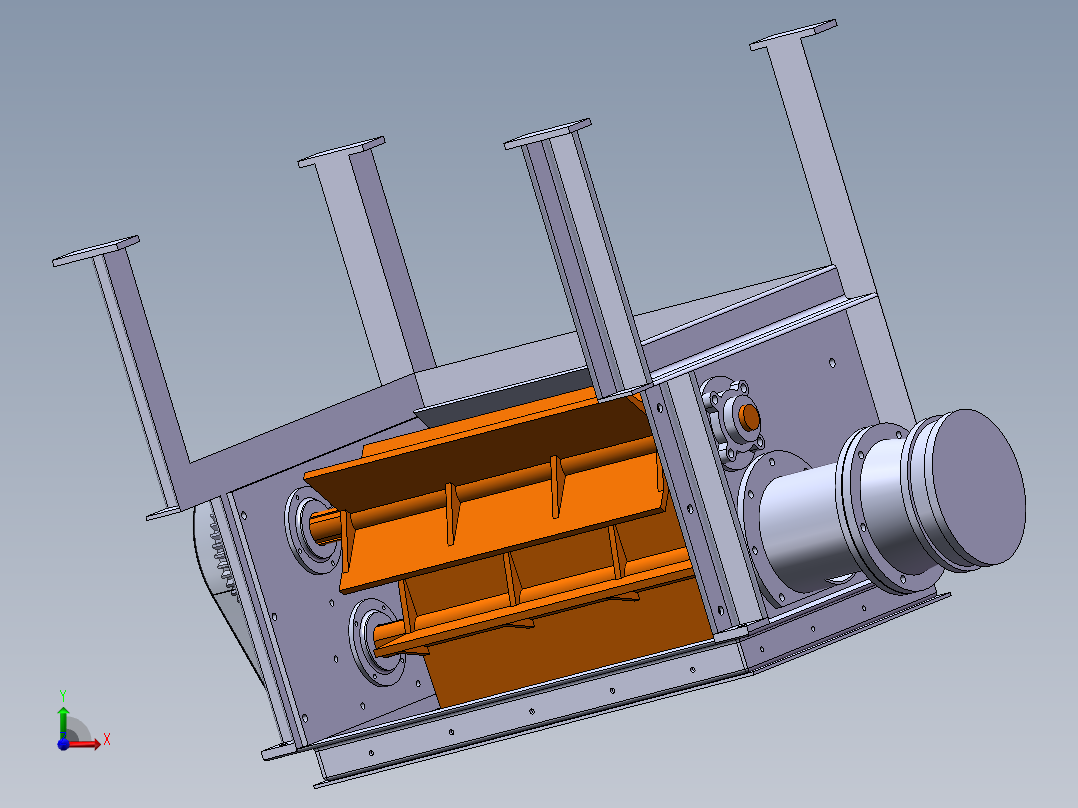 破碎机、粗碎机前视图
