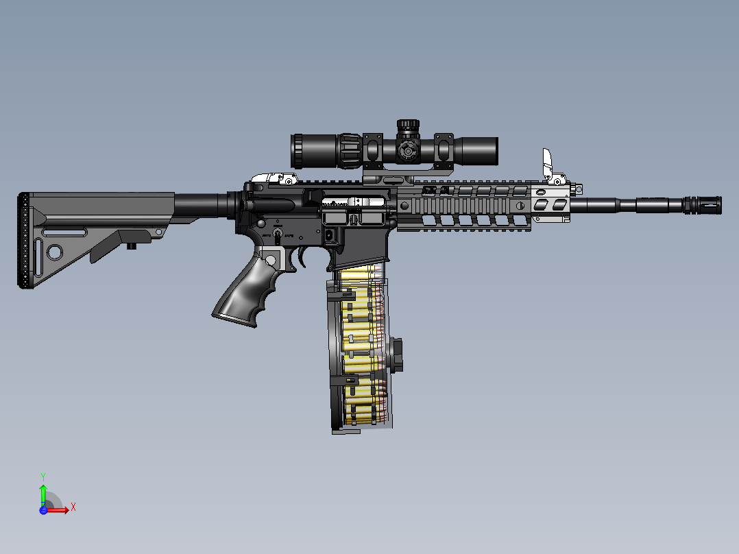 手枪左轮冲锋枪老式狙击步枪设计3D图纸ar15-sig-516-rifle sw stp前视图