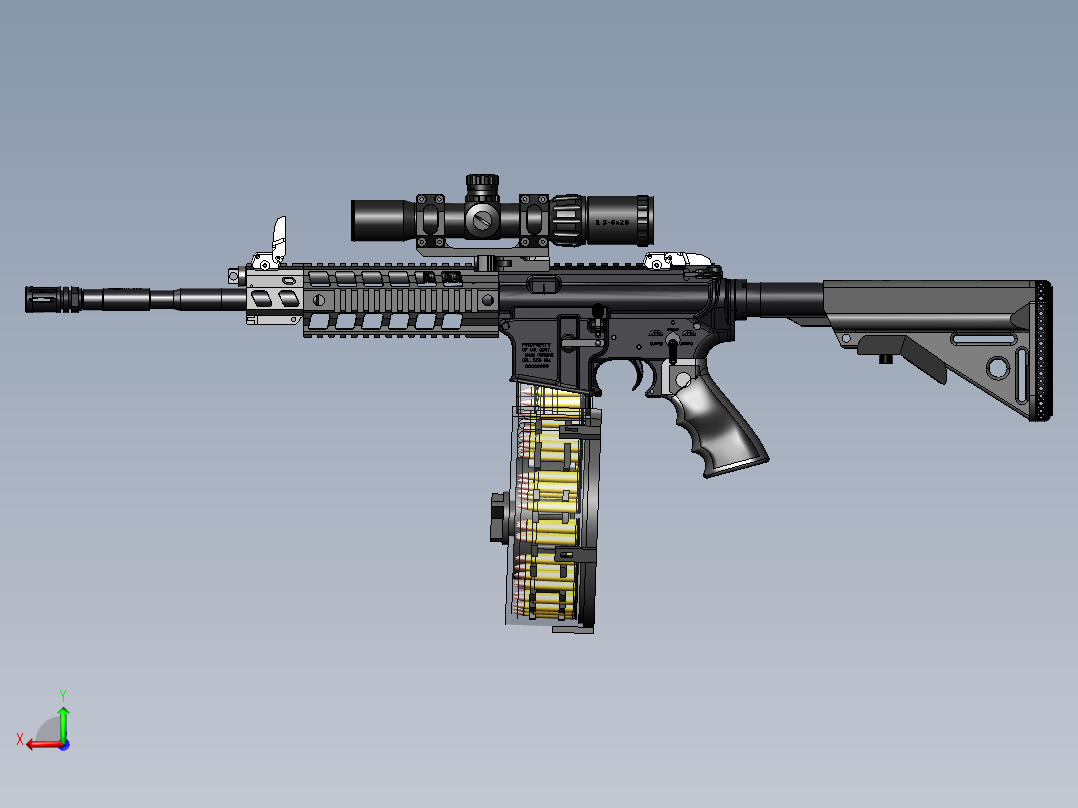 手枪左轮冲锋枪老式狙击步枪设计3D图纸ar15-sig-516-rifle sw stp后视图