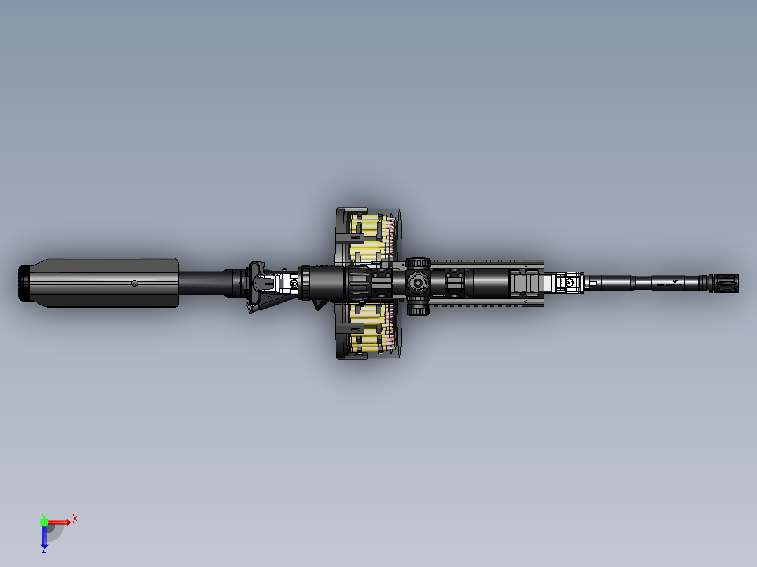 手枪左轮冲锋枪老式狙击步枪设计3D图纸ar15-sig-516-rifle sw stp俯视图
