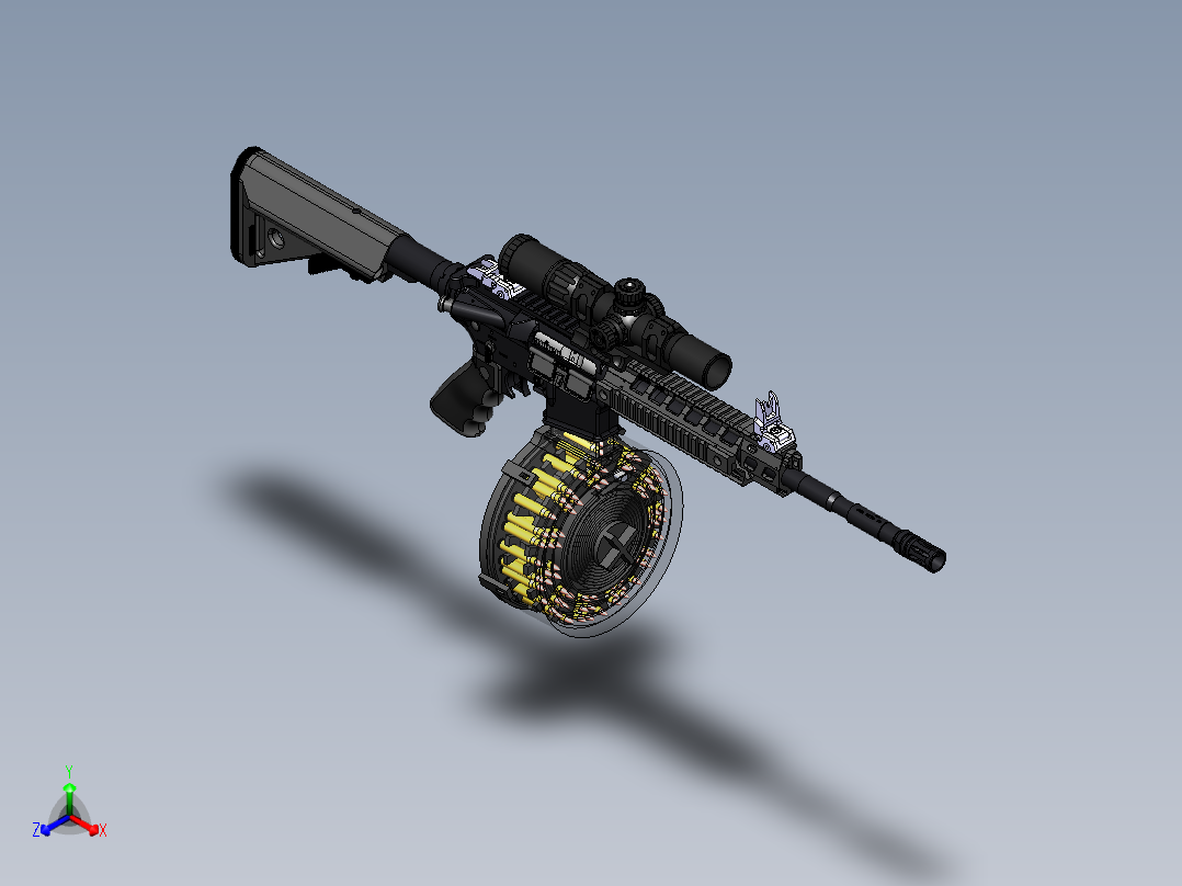 手枪左轮冲锋枪老式狙击步枪设计3D图纸ar15-sig-516-rifle sw stp正等轴测图
