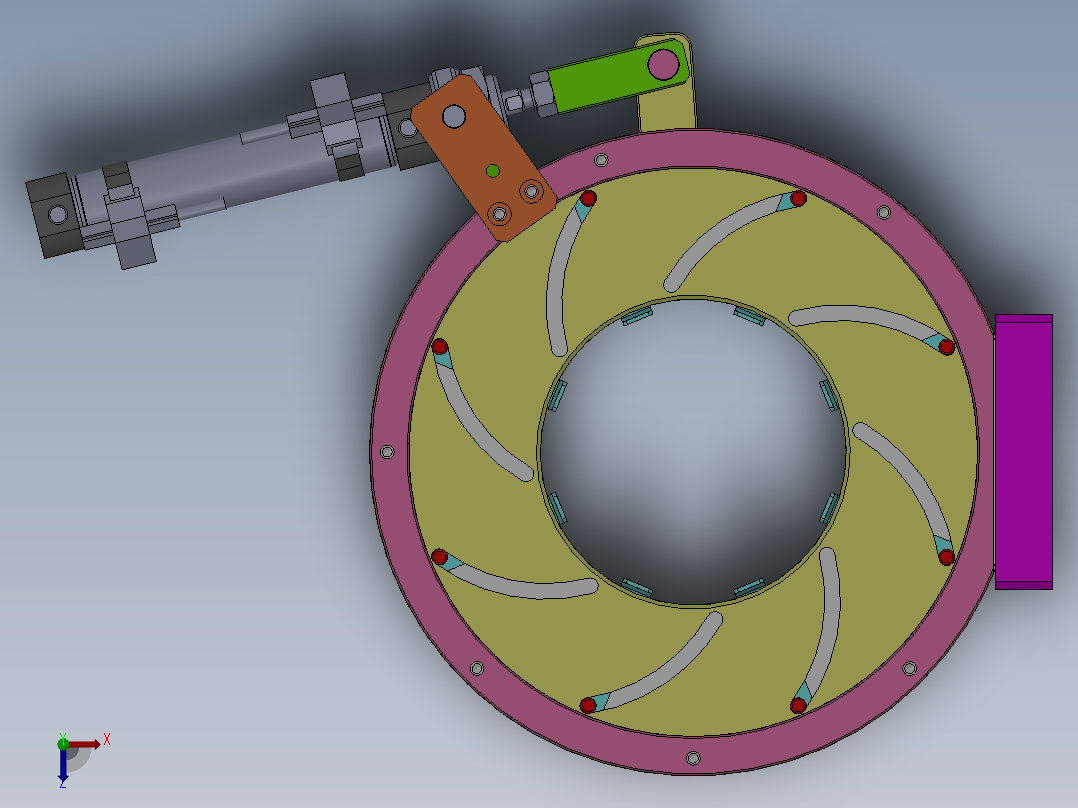 套袋内撑机构俯视图