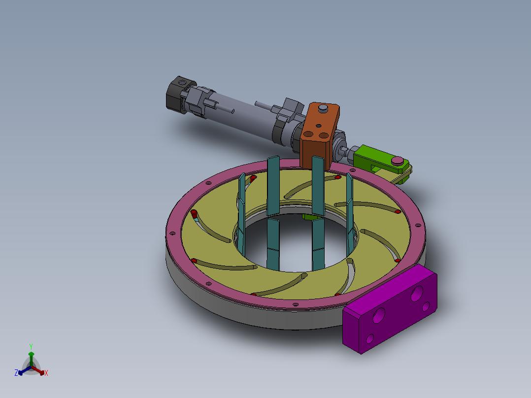 套袋内撑机构正等轴测图