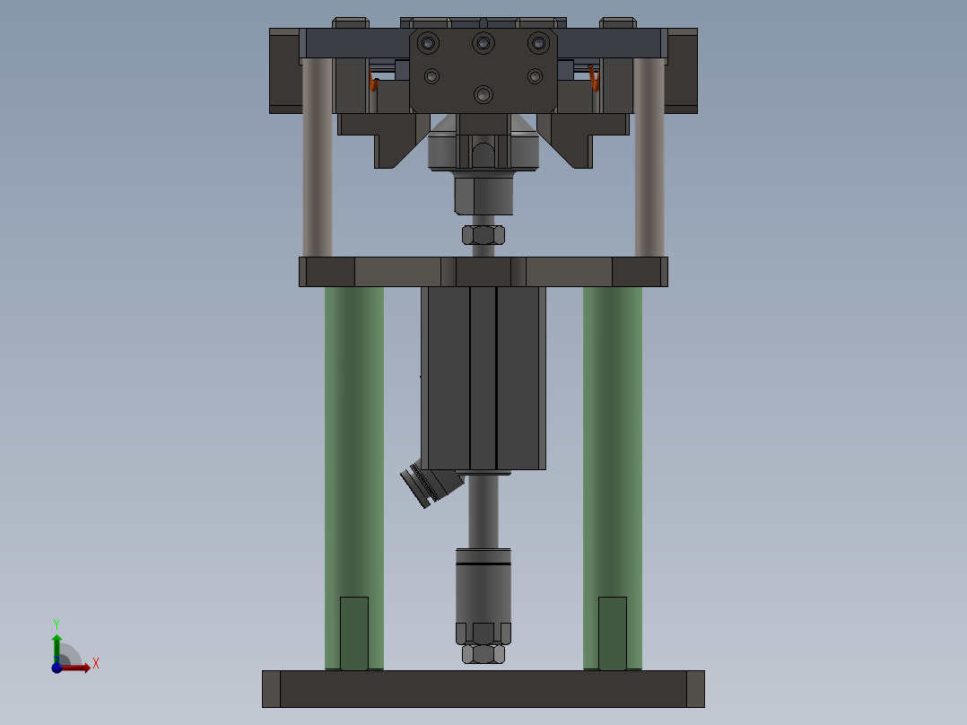 基于楔块的张紧机构前视图
