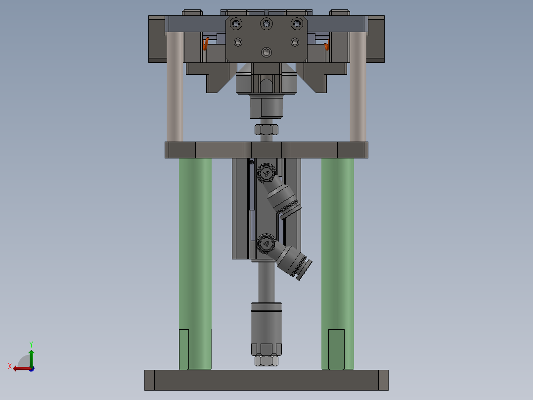基于楔块的张紧机构后视图