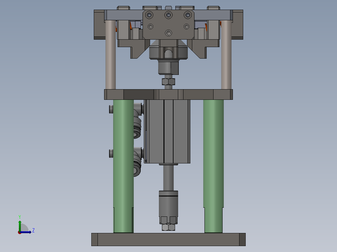 基于楔块的张紧机构左视图