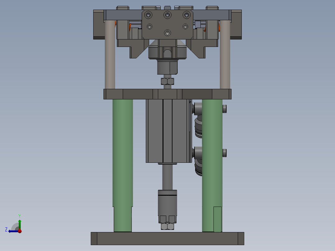 基于楔块的张紧机构右视图