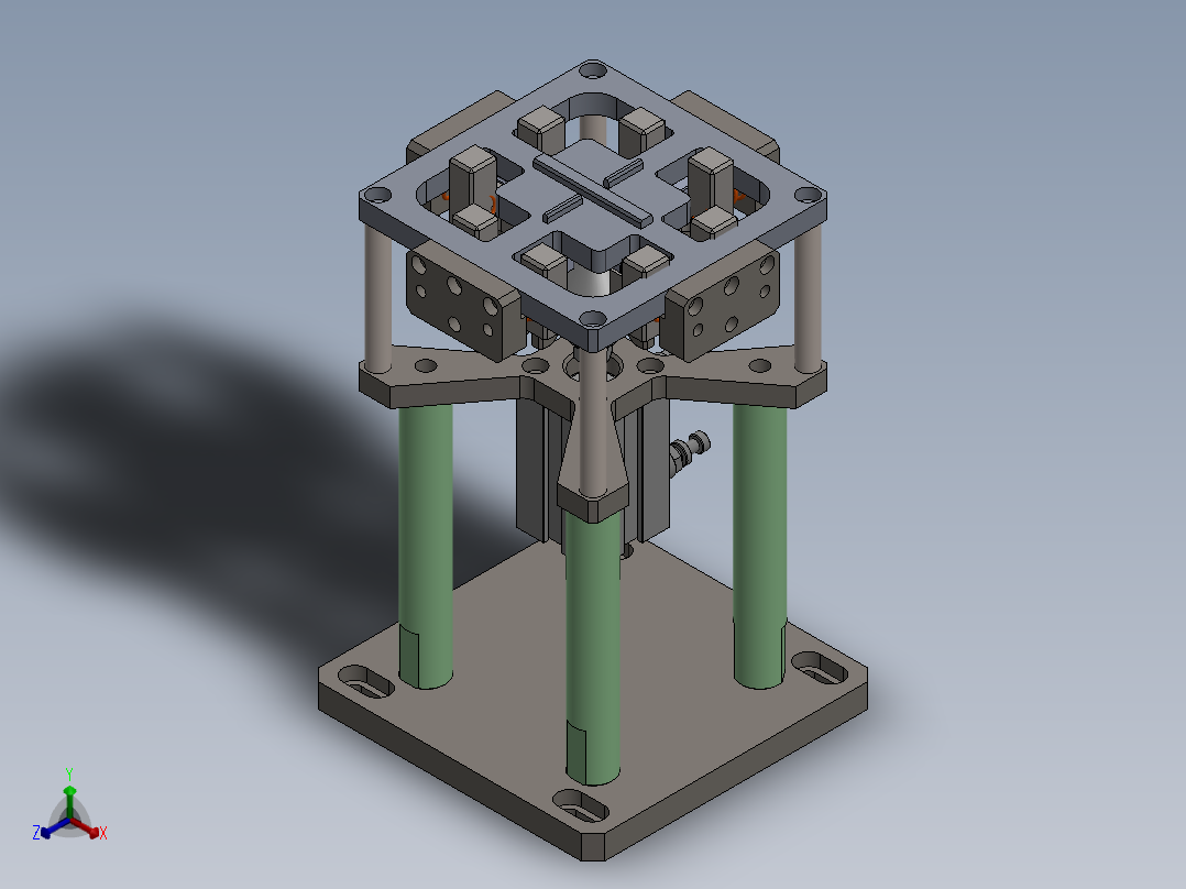 基于楔块的张紧机构正等轴测图