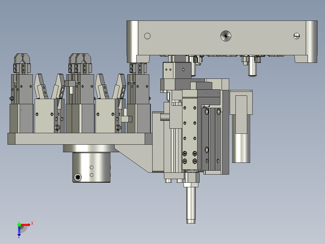 机器人抓取治具1米总成俯视图