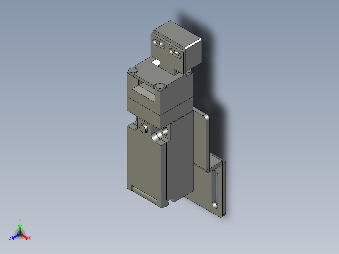 欧姆龙安全门锁2正等轴测图