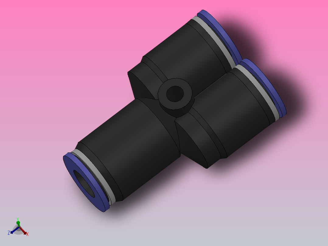 IPY 塑料Y三通_IPY1／4主视图