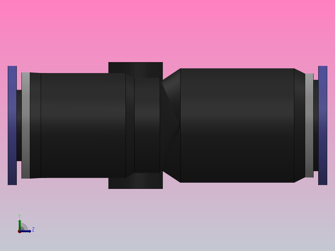 IPY 塑料Y三通_IPY1／4左视图