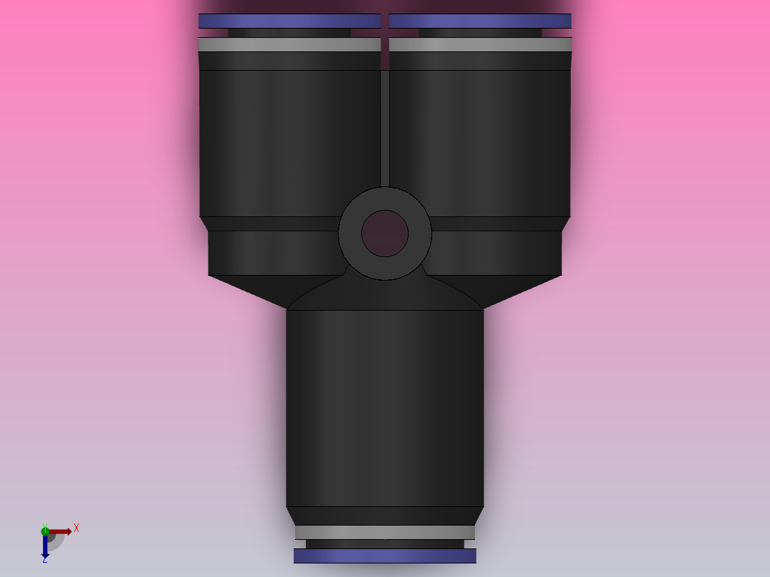 IPY 塑料Y三通_IPY1／4俯视图