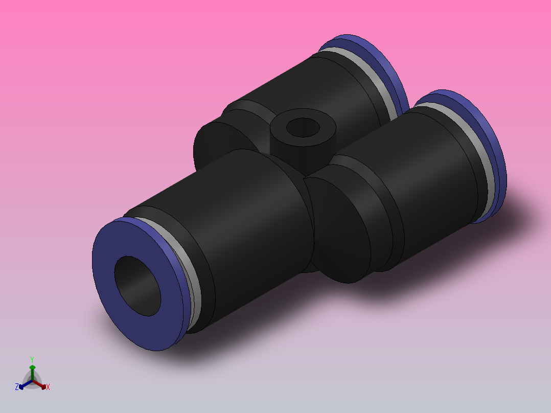 IPY 塑料Y三通_IPY1／4正等轴测图