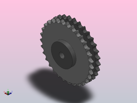 直孔链轮24B型_31-24B-2正等轴测缩略图