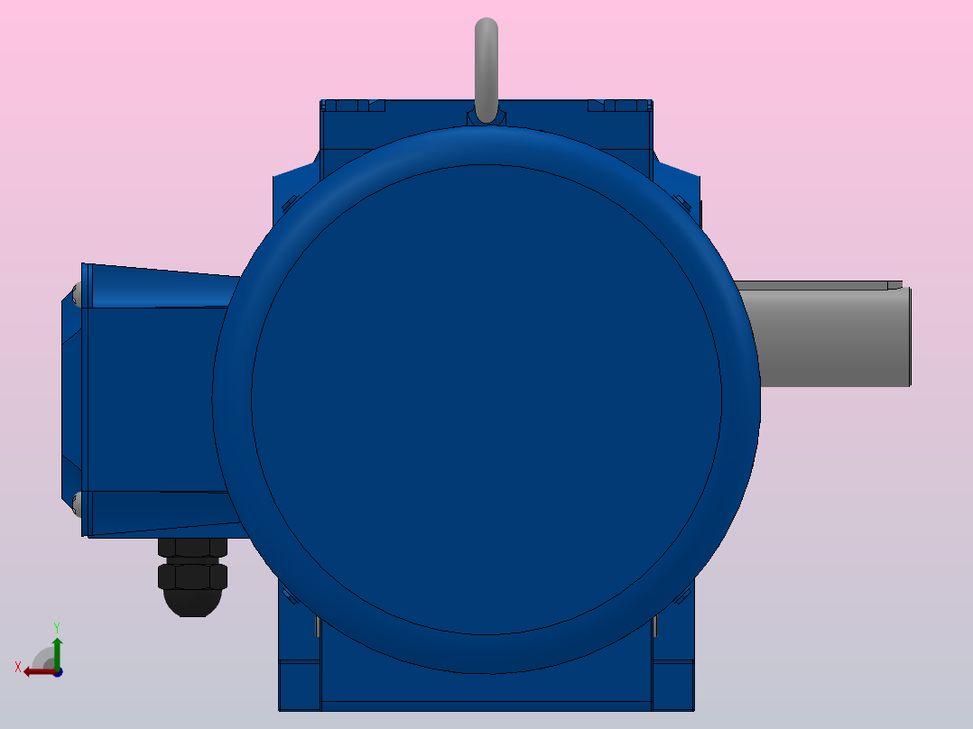 S87底脚轴伸式安装斜齿-蜗轮蜗杆减速机S87-YVE11-4P-11.83-M1-0°-B后视图