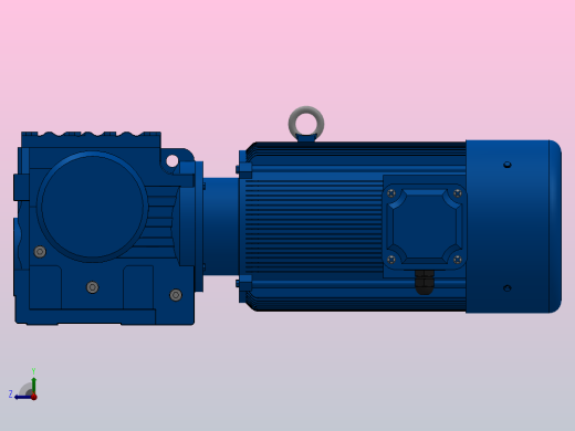 S87底脚轴伸式安装斜齿-蜗轮蜗杆减速机S87-YVE11-4P-11.83-M1-0°-B右视缩略图