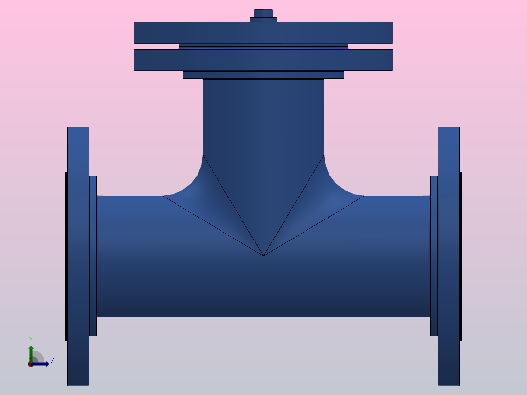 ST34型直流式法兰连接T型过滤器[ST34C-DN80(PN10，25)]左视图