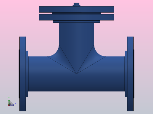 ST34型直流式法兰连接T型过滤器[ST34C-DN80(PN10，25)]左视缩略图