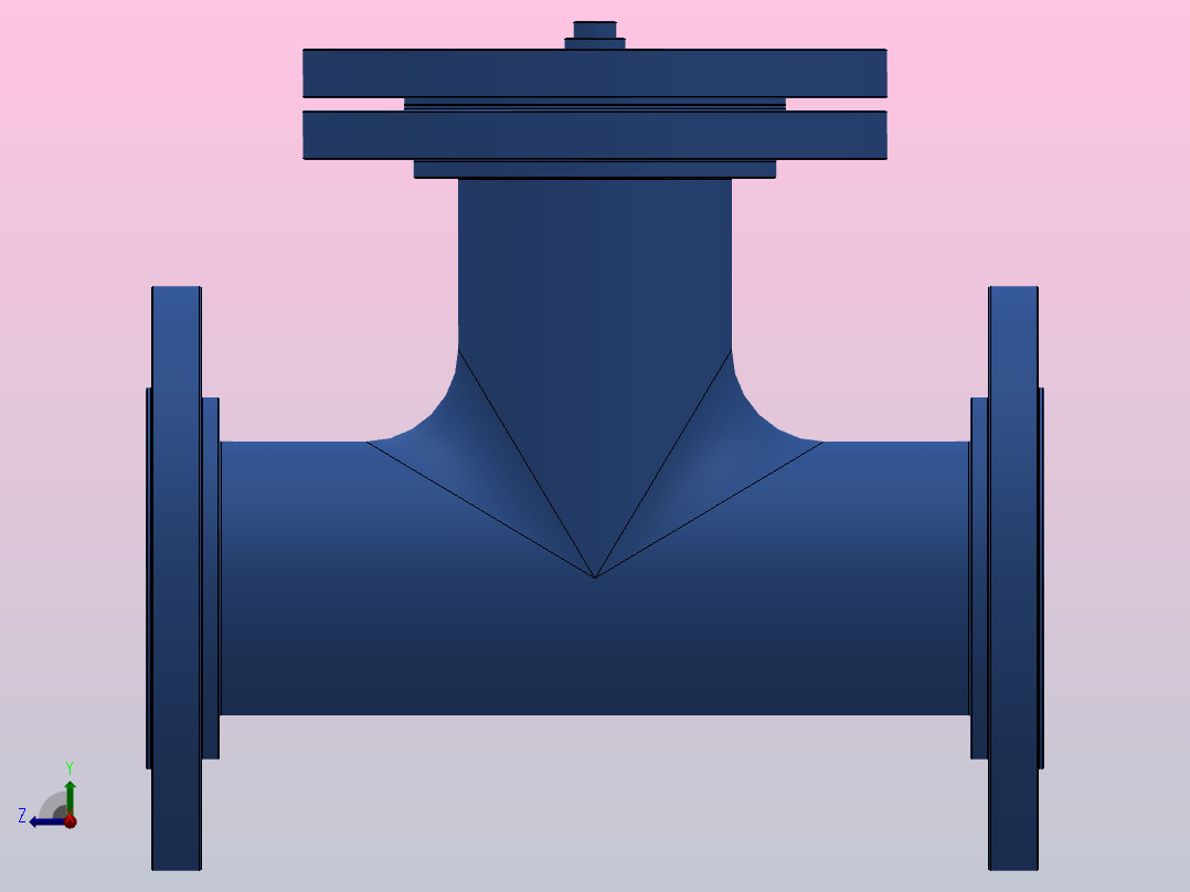 ST34型直流式法兰连接T型过滤器[ST34C-DN80(PN10，25)]右视图