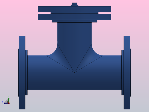 ST34型直流式法兰连接T型过滤器[ST34C-DN80(PN10，25)]右视缩略图