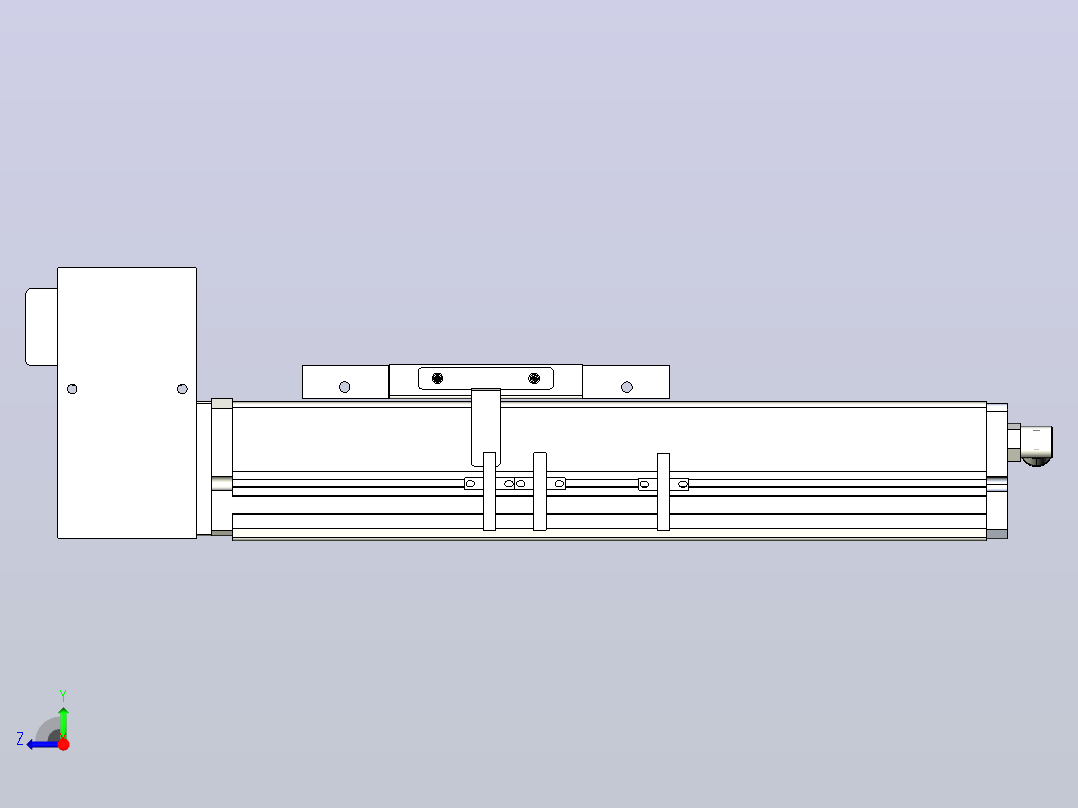MCB14无尘皮带滑台[MCB14-L40-100-RU-P20-C3]右视图