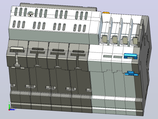NXBFLE-32 4P剩余电流动作断路器三维模型202202左视缩略图
