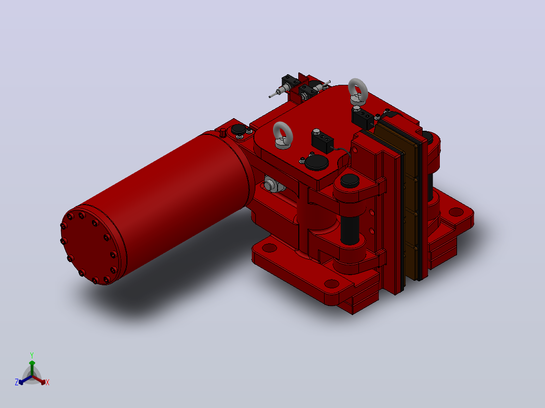 SBD-C安全制动器_SBD425-C-2000×40ⅡRL.WL.CL正等轴测图