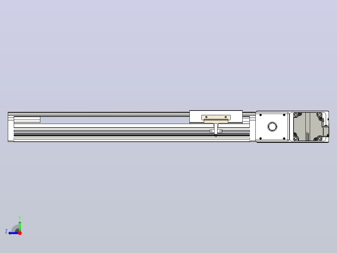 皮带直线轴半封闭可选导轨TPA-HNB-105D-90-L300-MR-C-P20-N3右视图