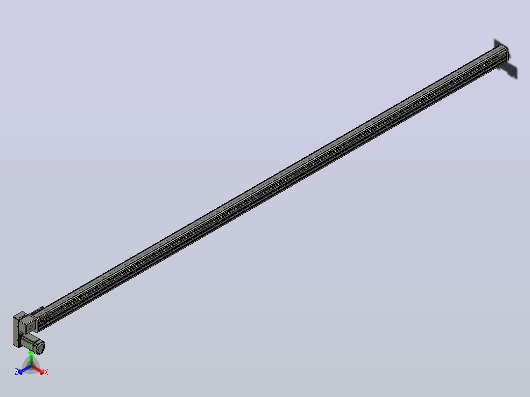 皮带直线轴半封闭可选导轨TPA-HNB-65S-90-L3050-LP-Y-P10-N3正等轴测图