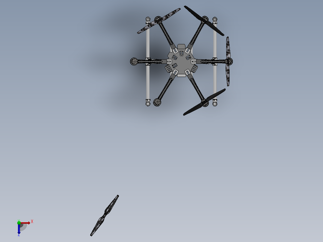 dji s800 evo  diy飞行器 起落架俯视图