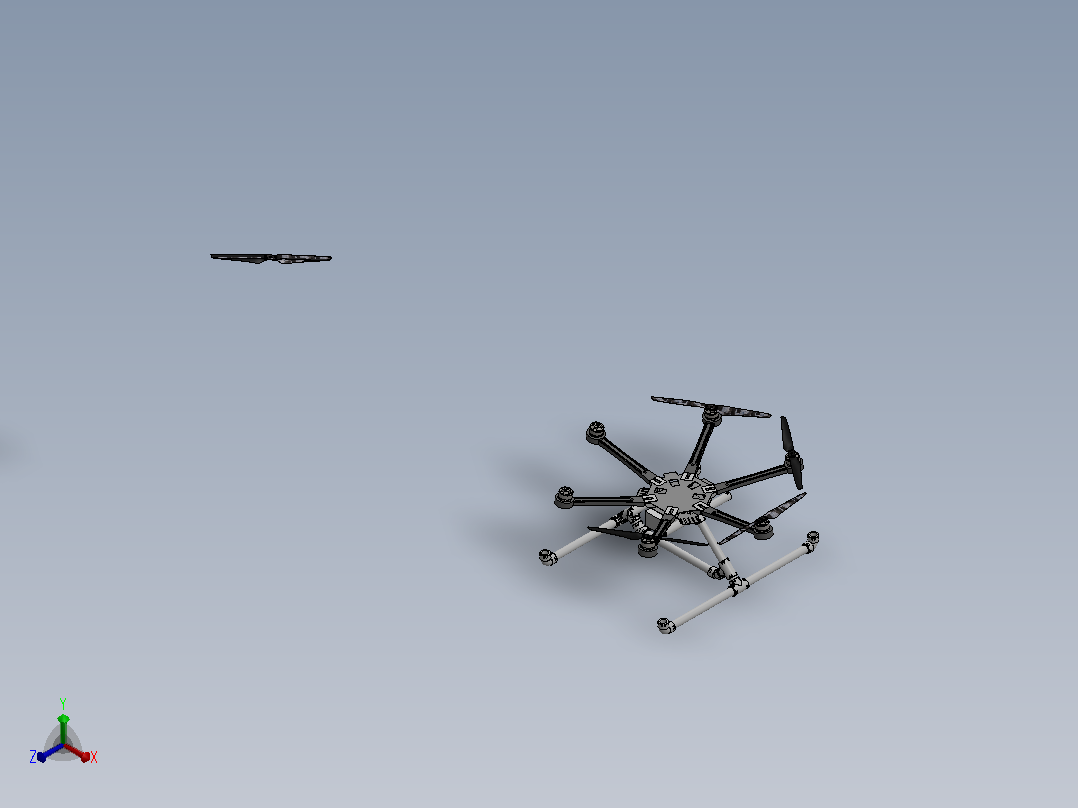 dji s800 evo  diy飞行器 起落架正等轴测图