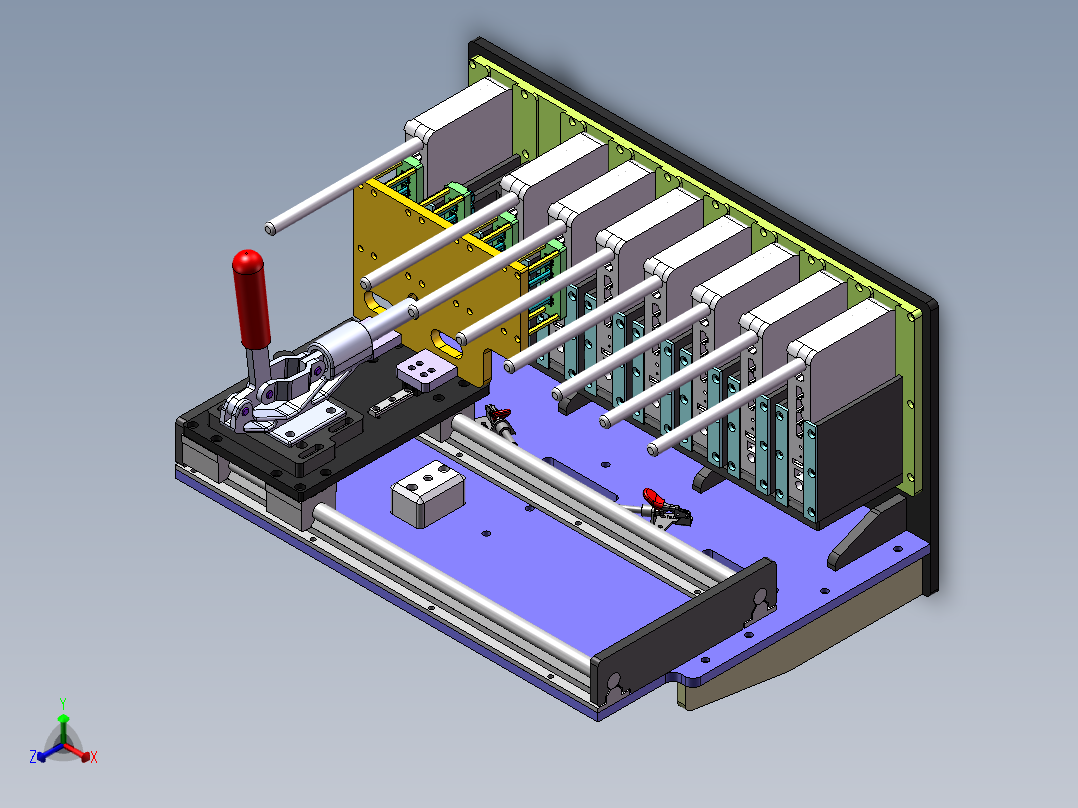 单天线路由器测试治具正等轴测图